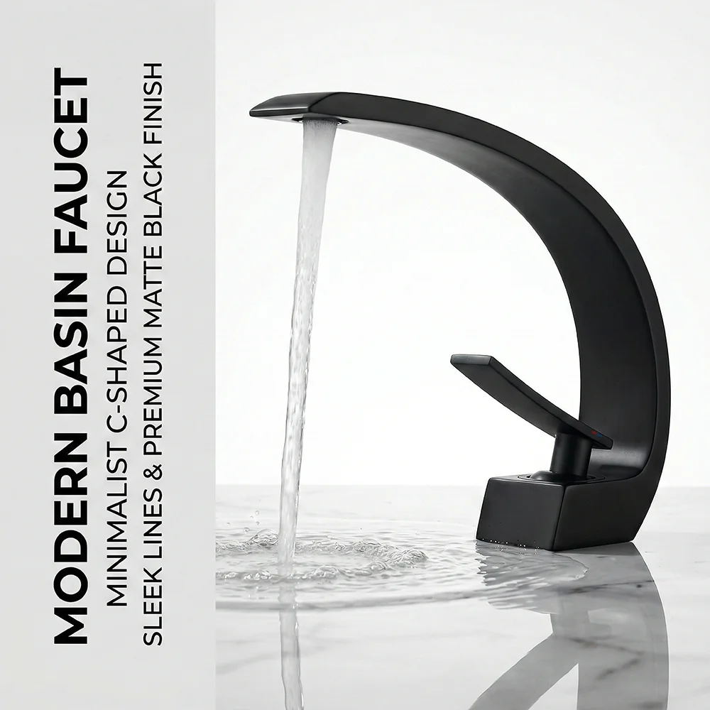 Silicone Tap Washer - Keran Kamar Mandi Hitam Matte, Keran
