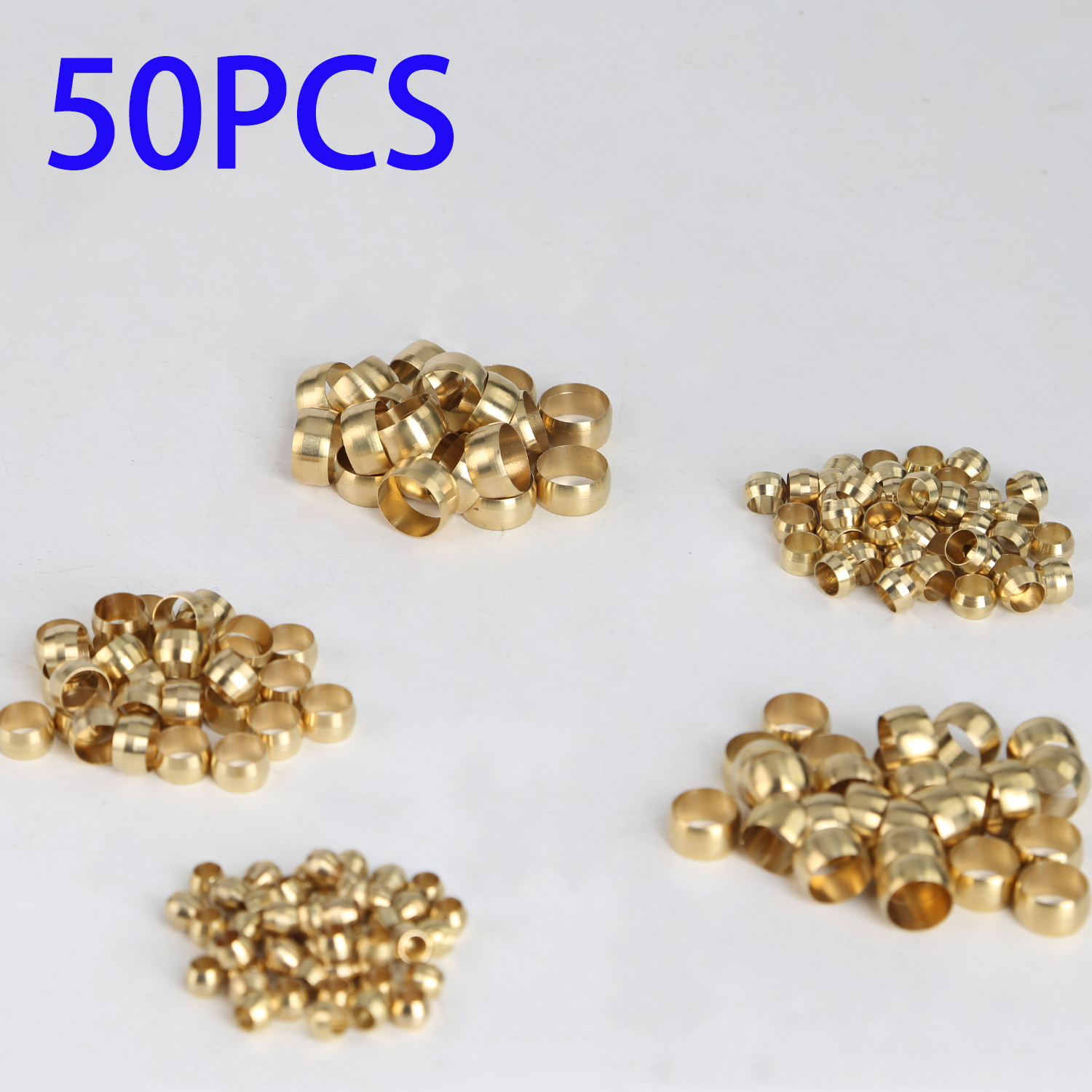 Compression Fitting Brass - 50pc Brass Double Taper Ferrule 4