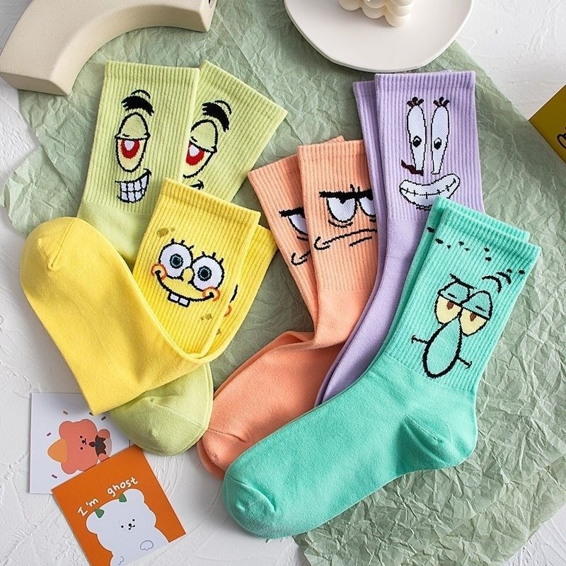 Pipe Bending Spring - Kaus Kaki Katun SpongeBob SquarePants Musim