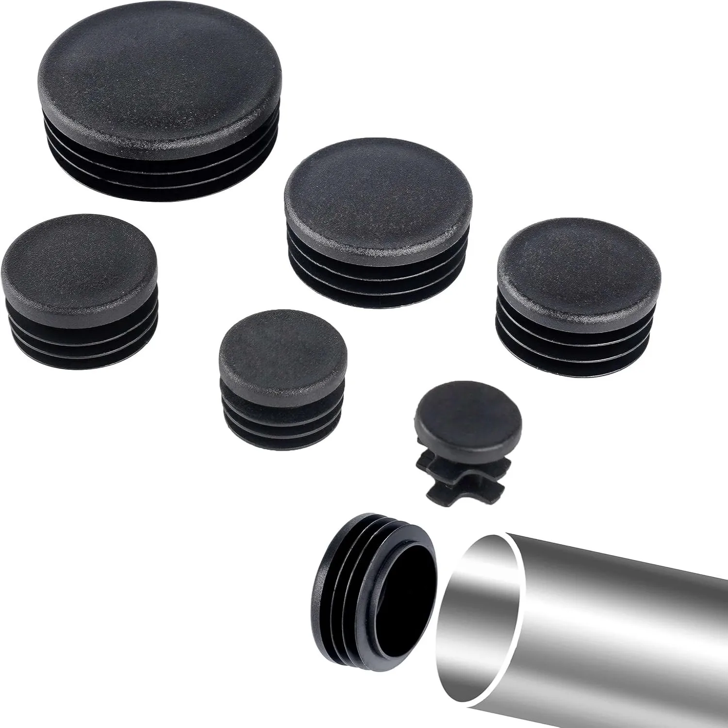 Plastic Pipe Clip - Steker pipa bulat hitam 10-60mm, plastik