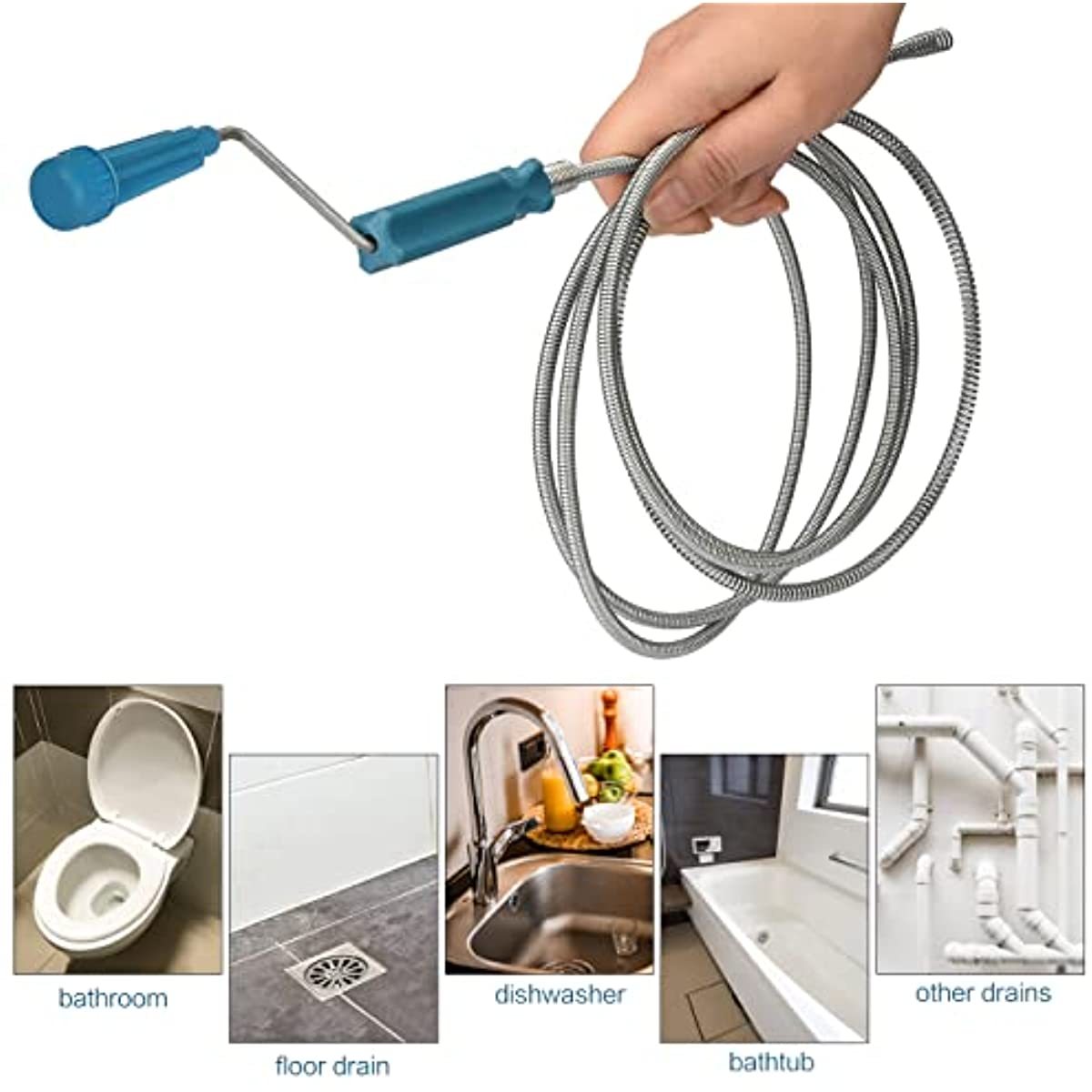 Drain Snake Flexible - Pembersih Saluran Air Fleksibel dengan Gagang