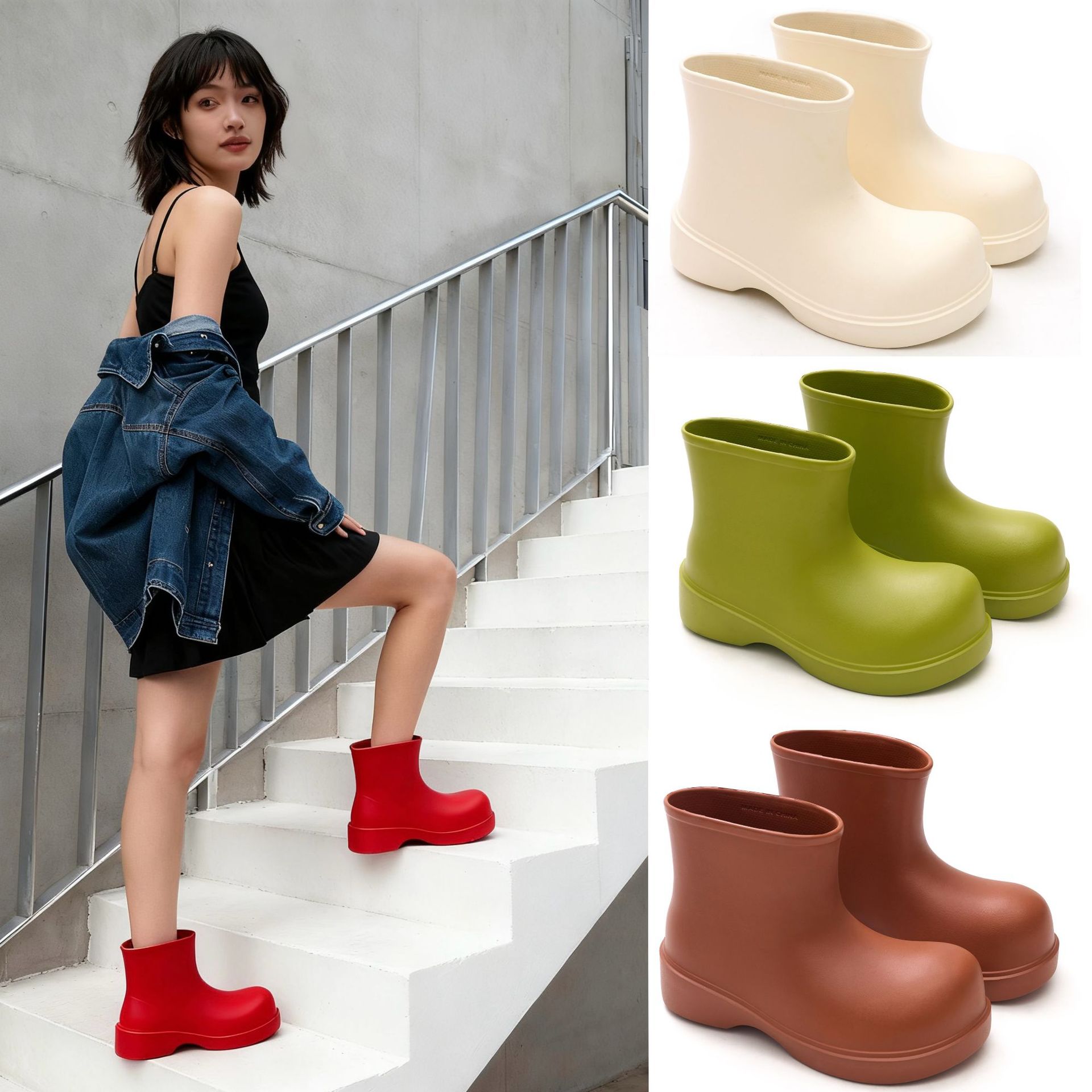 Pipe Bending Spring - Sepatu bot hujan Korea 2025 wanita