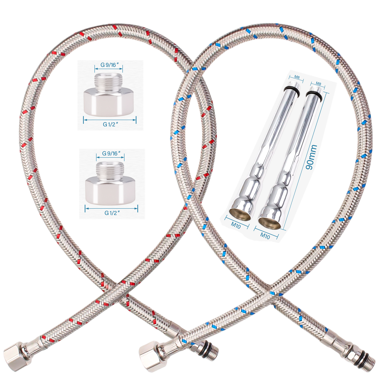 Flexible Hose Braided - 2 Buah Pipa Pipa Fleksibel G1/2