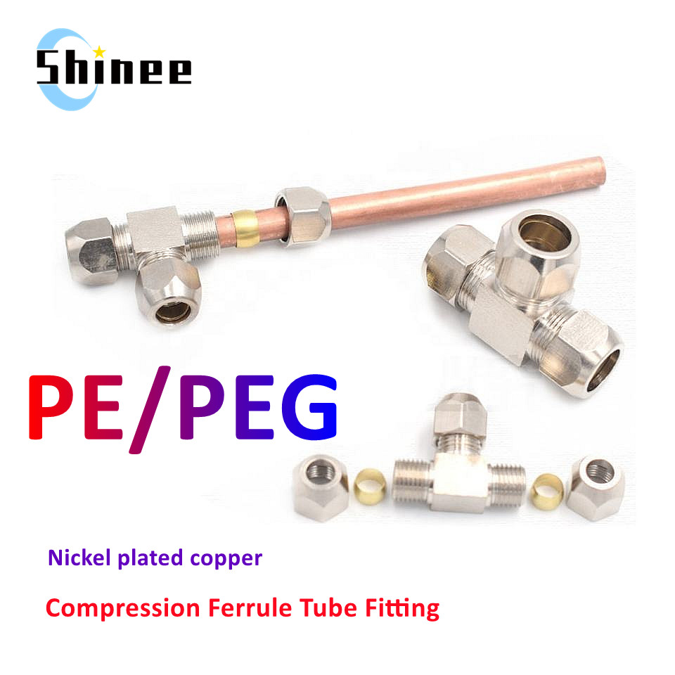 Compression Fitting Brass - 1 Buah Fitting Pneumatik Kuningan T
