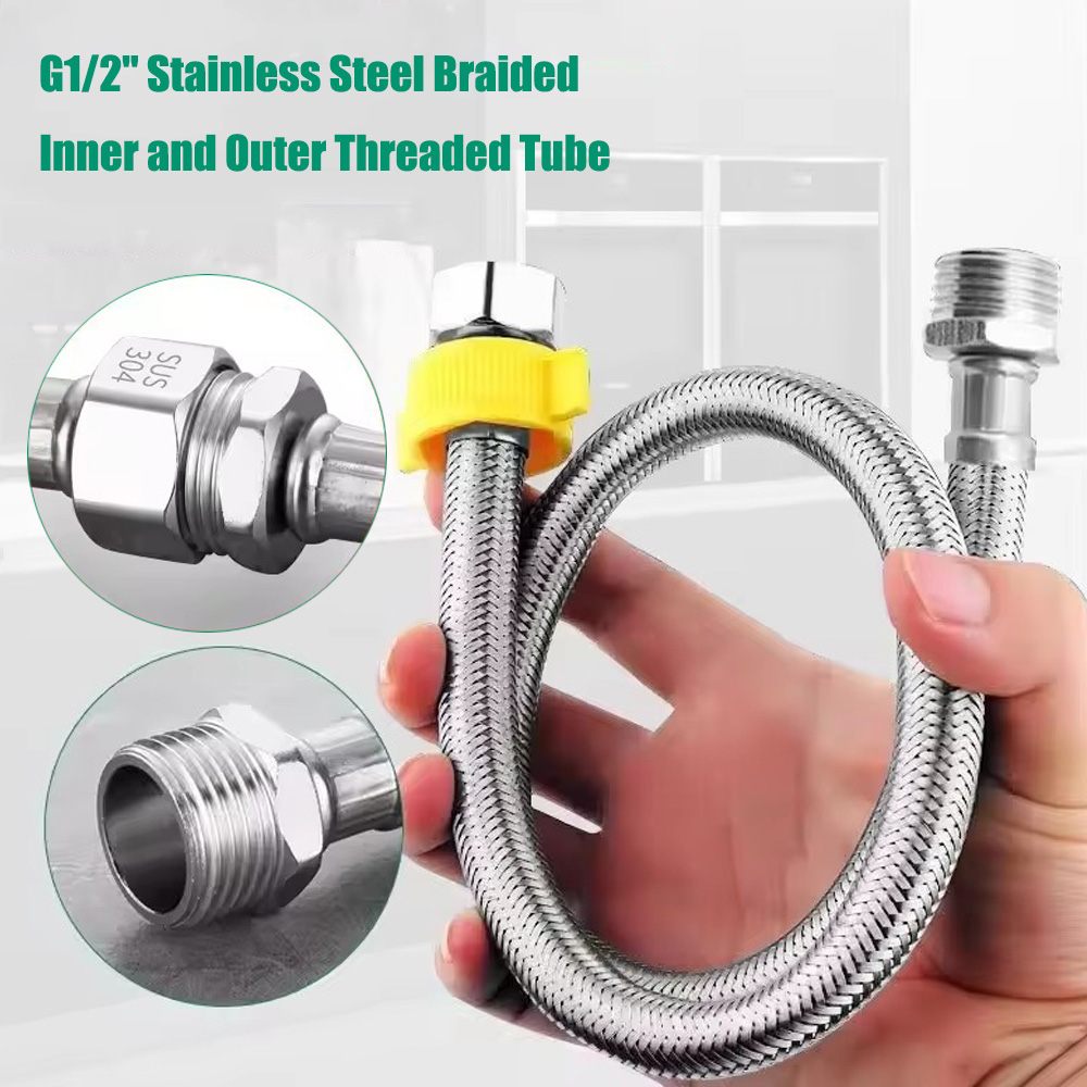 Flexible Hose Braided - 1 Buah 20/40/60/80/100/150/200CM G1/2 Selang Fleksibel