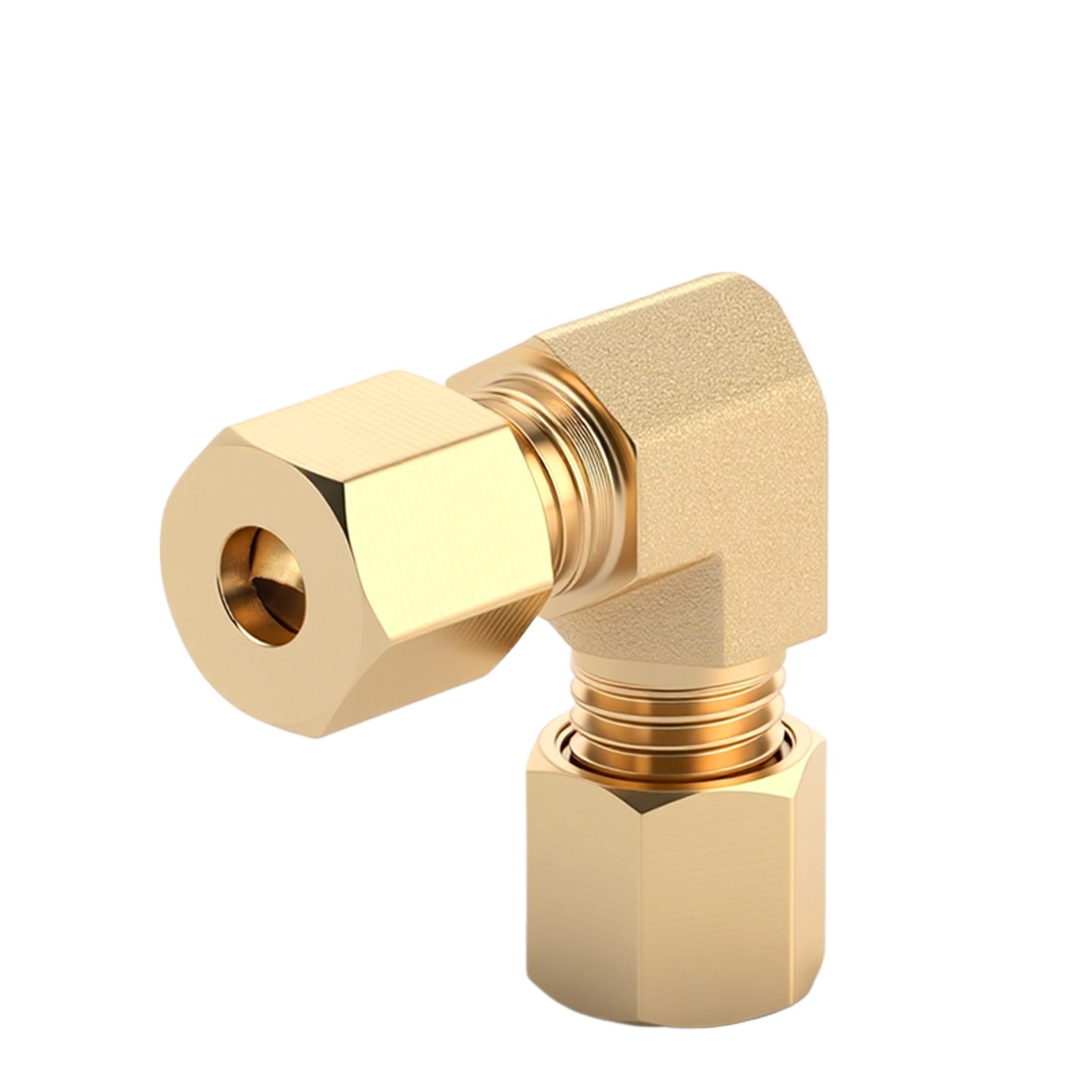 Compression Fitting Brass - Sambungan Pipa Kuningan 90 Derajat, Ukuran