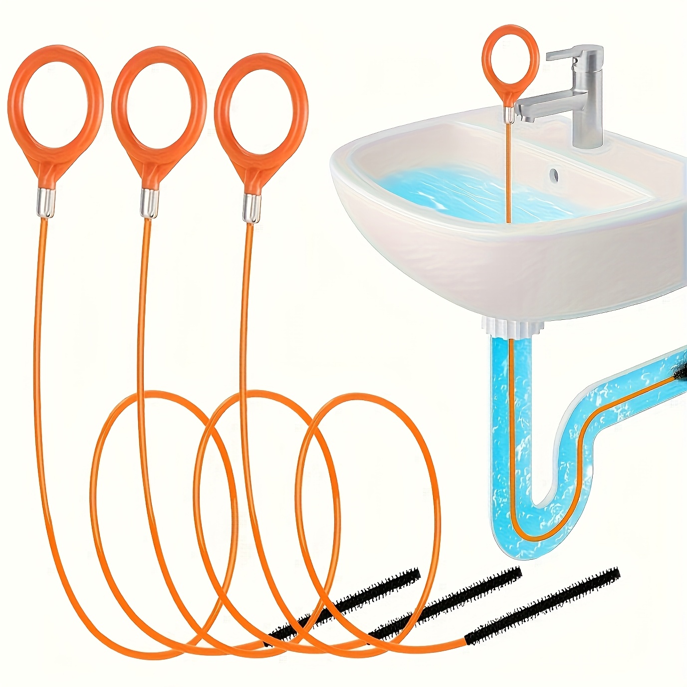 Drain Snake Flexible - Alat Pembersih Saluran Air Sink Snake,