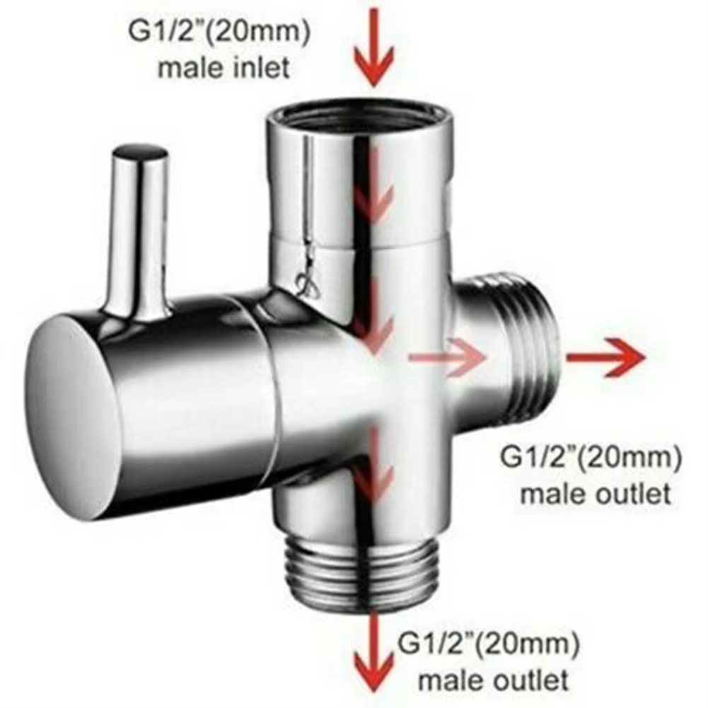Shower Valve Cartridge - G1/2in 3 cara katup pengalih t-adaptor