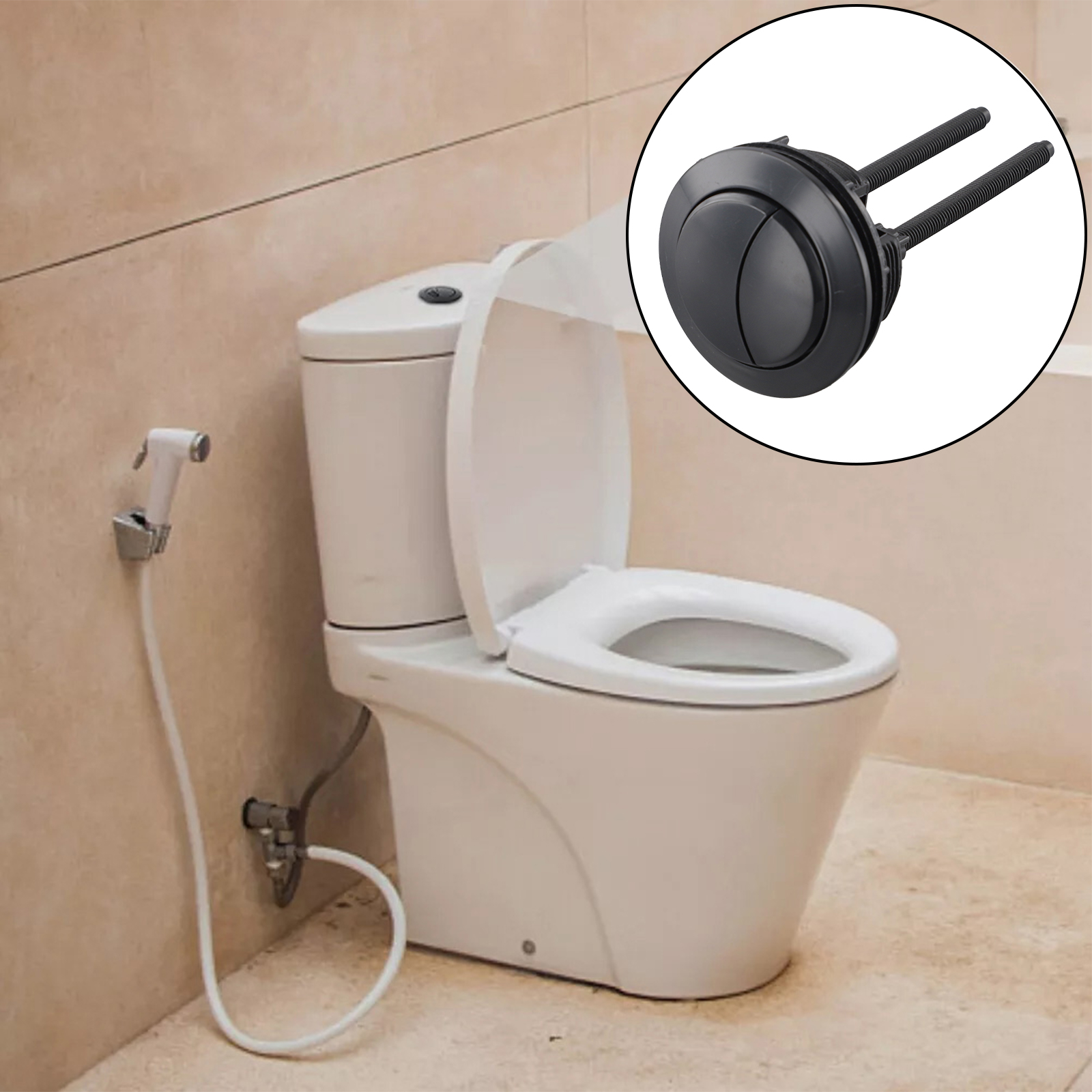 Tombol Penyiram Toilet Hitam 3 - Toilet Fill Valve ulasan dan harga